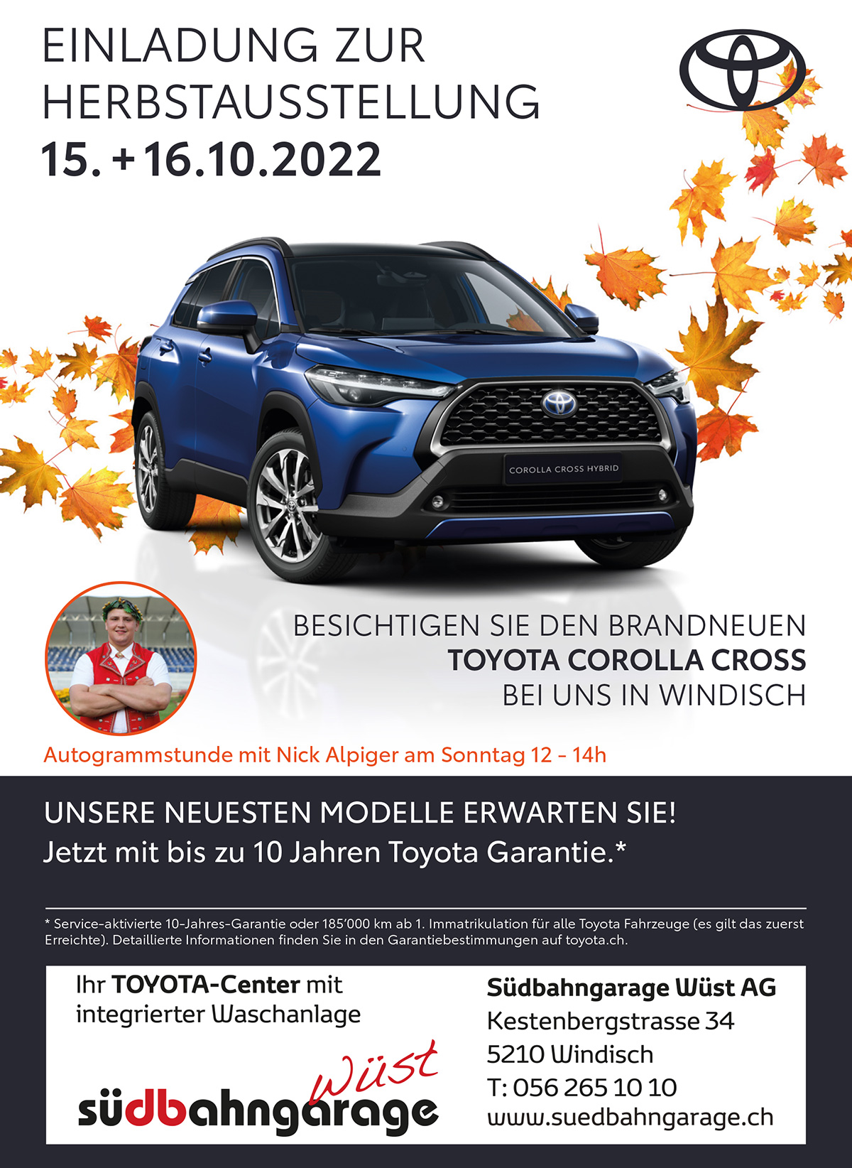 Zeitungsinserat Einladung zur Herbstausstellung Toyota